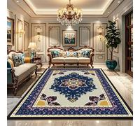 Kunsen Outdoor Rugs For Patios Waterproof runners hallways non slip Blue Durable retro floral patterns use in the living room and office 180x280CM
