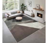 Kunsen Soft Lounge Rugs grey 80x160cm, Brown abstract and minimalist design for the entrance of the living room corridor