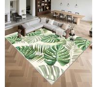 Kunsen Soft Rug for Bedroom 120x200cm,Leaf Pattern,Machine Washable for Living Room,Laundry,Playroom Green