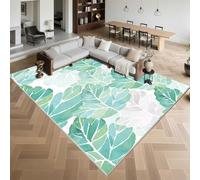 Kunsen Soft Small Rugs for Bedroom 50x80cm,Leaf Pattern,Machine Washable for Living Room,Laundry,Playroom Green