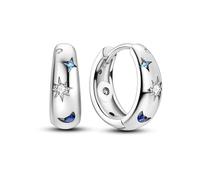 KUNSIR 925 Silver Earrings Womenz Hoop Earrings Hypoallergenic 1 Pair Bright Star River Earrings Best Gift for Women 14k Gold Earrings