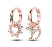 KUNSIR 925 Silver Earrings Womenz Hoop Earrings Hypoallergenic 1 Pair Bright Star River Earrings Best Gift for Women 14k Gold Earrings