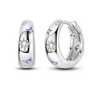 KUNSIR 925 Silver Earrings Womenz Hoop Earrings Hypoallergenic 1 Pair Bright Star River Earrings Best Gift for Women 14k Gold Earrings