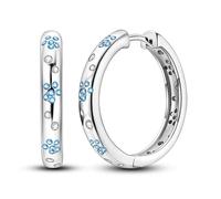 KUNSIR 925 Silver Earrings Womenz Hoop Earrings Hypoallergenic 1 Pair Bright Star River Earrings Best Gift for Women 14k Gold Earrings
