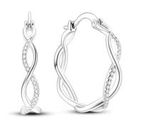 KUNSIR 925 Silver Earrings Womenz Hoop Earrings Hypoallergenic 1 Pair Bright Star River Earrings Best Gift for Women 14k Gold Earrings