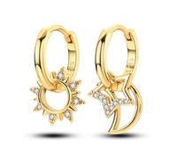 KUNSIR 925 Silver Earrings Womenz Hoop Earrings Hypoallergenic 1 Pair Bright Star River Earrings Best Gift for Women 14k Gold Earrings