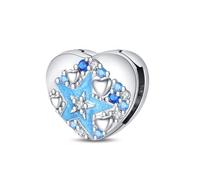 KUNSIR 925 Silver Reflective Clip on Charms Flat Beads Suitable for European Bracelets and Pandora Bracelets Women Fashion Safety Chain Clasp Beads