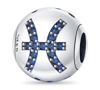 KUNSIR 925 Sterling Silver Charms Constellation Charms Cubic Zirconia Charm for Bracelet Necklace Fits European Charm Bracelets Anniversary Charm the 12 Signs of the Zodiac Women