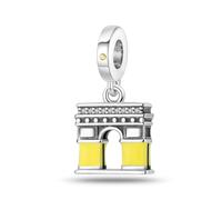 KUNSIR 925 Sterling Silver Charms for Bracelets fits European for Charms Bracelets Pandora Charms Ancient Architecture Pendant Light Up Pendant Beads