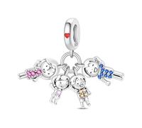 KUNSIR 925 Sterling Silver Charms, Suitable For Pandora Bracelets, Heart-Shaped Beads Cubic Zirconia Pendants-Perfect As Gifts For Mother’S Day And Valentine’S Day.