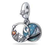 KUNSIR 925 Sterling Silver Charms Travel Round The World Charm fits Charms Bracelets Three Pieces Suit Dangle Pendant Beads Charms Gift for Women