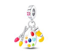 KUNSIR 925 Sterling Silver Charms Travel Round The World Charm fits Charms Bracelets Three Pieces Suit Dangle Pendant Beads Charms Gift for Women