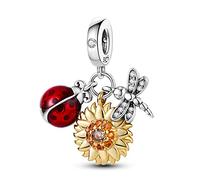 KUNSIR 925 Sterling Silver Charms Travel Round The World Charm fits Charms Bracelets Three Pieces Suit Dangle Pendant Beads Charms Gift for Women