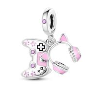 KUNSIR 925 Sterling Silver Charms Travel Round The World Charm fits Charms Bracelets Three Pieces Suit Dangle Pendant Beads Charms Gift for Women