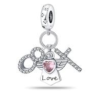 KUNSIR 925 Sterling Silver Charms Travel Round The World Charm fits Charms Bracelets Three Pieces Suit Dangle Pendant Beads Charms Gift for Women