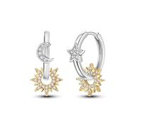 KUNSIR 925 Sterling Silver Earrings,Hoop Earrings for Women Various Hypoallergenic 1 Pair Bright Star River Earrings The best gift for Women