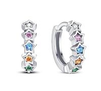 KUNSIR 925 Sterling Silver Earrings,Hoop Earrings for Women Various Hypoallergenic 1 Pair Bright Star River Earrings The best gift for Women…