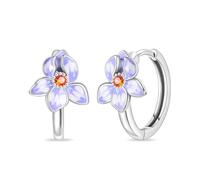 KUNSIR 925 Sterling Silver Earrings,Hoop Earrings for Women Various Hypoallergenic 1 Pair Bright Star River Earrings The best gift for Women… (Iris Earrings)