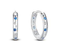 KUNSIR 925 Sterling Silver Earrings,Hoop Earrings for Women Various Hypoallergenic 1 Pair Bright Star River Earrings The best gift for Women…