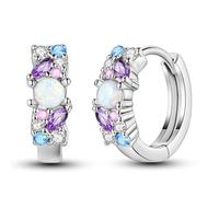KUNSIR 925 Sterling Silver Earrings,Hoop Earrings for Women Various Hypoallergenic 1 Pair Bright Star River Earrings The best gift for Women