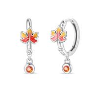 KUNSIR 925 Sterling Silver Earrings,Hoop Earrings for Women Various Hypoallergenic 1 Pair Bright Star River Earrings The best gift for Women… (Maple Leaf Earrings)