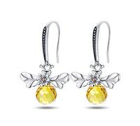 KUNSIR 925 Sterling Silver Earrings U Shaped Hoop Earrings with Colourful Cubic Zirconia Stones Hypoallergenic Women Hoop Earrings Casual Jewellery Holiday Gifts