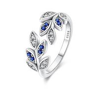 KUNSIR 925 Sterling Silver Rings Classic Cubic Zirconia Eternity Promise Statement Anniversary Wedding Bands Engagement Rings Fits European Ring for Women Size 7-9