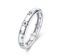 KUNSIR 925 Sterling Silver Rings Classic Cubic Zirconia Eternity Promise Statement Anniversary Wedding Bands Engagement Rings Fits European Ring for Women Size 7-9