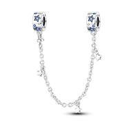 KUNSIR 925 Sterling Silver Safety Chain Pendant, Suitable For European-Style Bracelets And Pandora Bracelets, With a Heart-Shaped Clasp, Gift For Women.