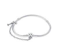KUNSIR 925 Sterling Silver Snake Chain Bracelet for Pandora European Bracelets Charms Bead Silver Bracelet for Women, 6.7in/17cm