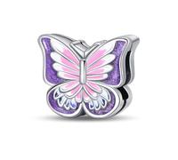 KUNSIR Charms 925 Silver Reflective Clip on Charms Flat Beads Suitable for European Bracelets and Pandora Bracelets Women Fashion Safety Chain Clasp Beads