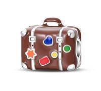 KUNSIR Charms 925 Silver Reflective Clip on Charms Flat Beads Suitable for European Bracelets and Pandora Bracelets Women Fashion Safety Chain Clasp Beads