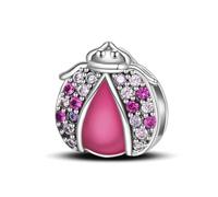 KUNSIR Charms 925 Silver Reflective Clip on Charms Flat Beads Suitable for European Bracelets and Pandora Bracelets Women Fashion Safety Chain Clasp Beads