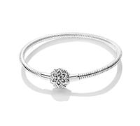 KUNSIR Moments 925 Sterling Silver Snake Chain Bracelets fit Pandora & European Bracelets Charms Bead Silver Bracelet for Women