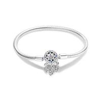 KUNSIR Moments 925 Sterling Silver Snake Chain Bracelets fit Pandora & European Bracelets Charms Bead Silver Bracelet for Women