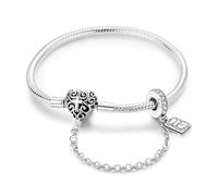 KUNSIR Moments 925 Sterling Silver Snake Chain Bracelets fit Pandora & European Bracelets Charms Bead Silver Bracelet for Women