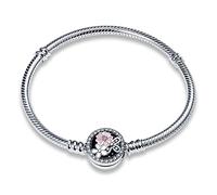 KUNSIR Moments 925 Sterling Silver Snake Chain Bracelets fit Pandora & European Bracelets Charms Bead Silver Bracelet for Women