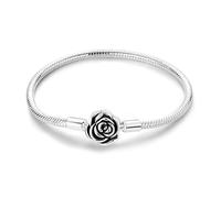 KUNSIR Moments 925 Sterling Silver Snake Chain Bracelets fit Pandora & European Bracelets Charms Bead Silver Bracelet for Women