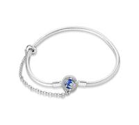 KUNSIR Moments 925 Sterling Silver Snake Chain Bracelets fit Pandora & European Bracelets Charms Bead Silver Bracelet for Women