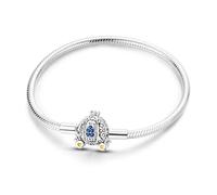 KUNSIR Moments 925 Sterling Silver Snake Chain Bracelets fit Pandora & European Bracelets Charms Bead Silver Bracelet for Women