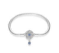 KUNSIR Moments 925 Sterling Silver Snake Chain Bracelets fit Pandora & European Bracelets Charms Bead Silver Bracelet for Women