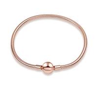 KUNSIR Moments 925 Sterling Silver Snake Chain Bracelets fit Pandora & European Bracelets Charms Bead Silver Bracelet for Women