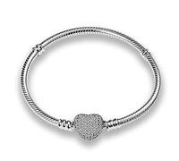 KUNSIR Moments 925 Sterling Silver Snake Chain Bracelets fit Pandora & European Bracelets Charms Bead Silver Bracelet for Women