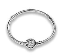 KUNSIR Snake Chain for Women 925 Silver Heart Bracelets for Pandora Fit European Bracelets Charms Beads with 5A CZ DIY Gift for Bset Friends