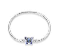 KUNSIR Snake Chain for Women 925 Silver Heart Bracelets for Pandora Fit European Bracelets Charms Beads with 5A CZ DIY Gift for Bset Friends