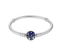 KUNSIR Snake Chain for Women 925 Silver Heart Bracelets for Pandora Fit European Bracelets Charms Beads with 5A CZ DIY Gift for Bset Friends