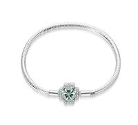 KUNSIR Snake Chain for Women 925 Silver Heart Bracelets for Pandora Fit European Bracelets Charms Beads with 5A CZ DIY Gift for Bset Friends