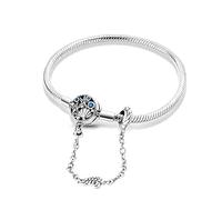 KUNSIR Snake Chain for Women 925 Silver Heart Bracelets for Pandora Fit European Bracelets Charms Beads with 5A CZ DIY Gift for Bset Friends