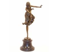 Kunst & Ambiente - Art Deco Bronze Statue - Dancer While Posing - on Marble - Demetre Haralamb Chiparus
