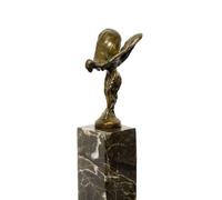 Kunst & Ambiente Bronze Figurine - Emily/Spirit of Ecstasy - Sculpture on Marble Base - Statue by Stevens - Luxury Gift Idea - Rolls-Royce Figure - Height: 26 cm - Collectables for sale